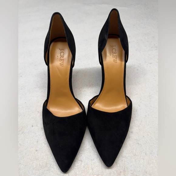 NWOB J. Crew Women’s Lana Black Suede D’Orsay Pump Heels Size 9 - Picture 2 of 6
